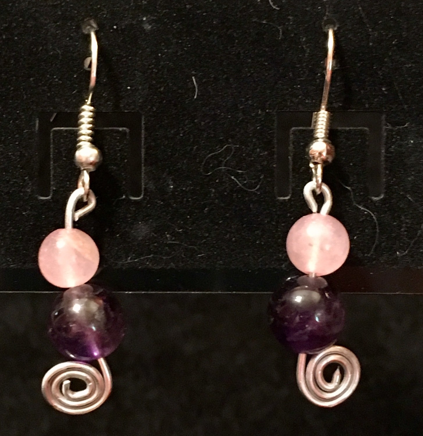 Rose Quartz/Amethyst Earrings