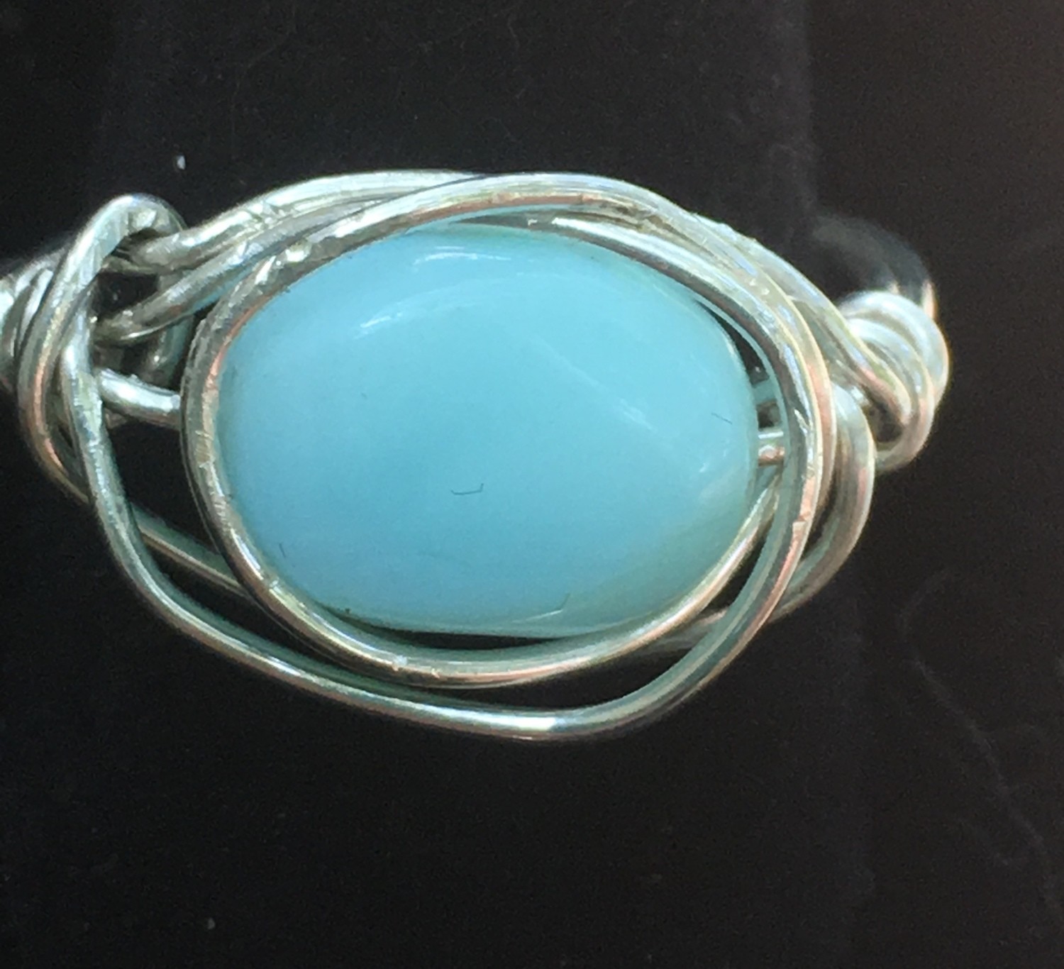 Blue Peruvian Opal Ring