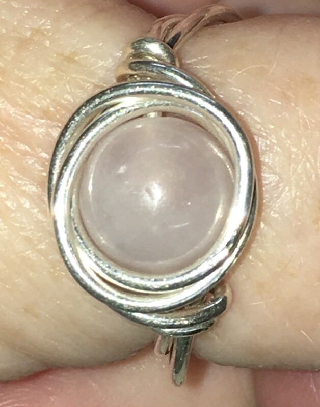 Sterling and Rose Quartz Ring