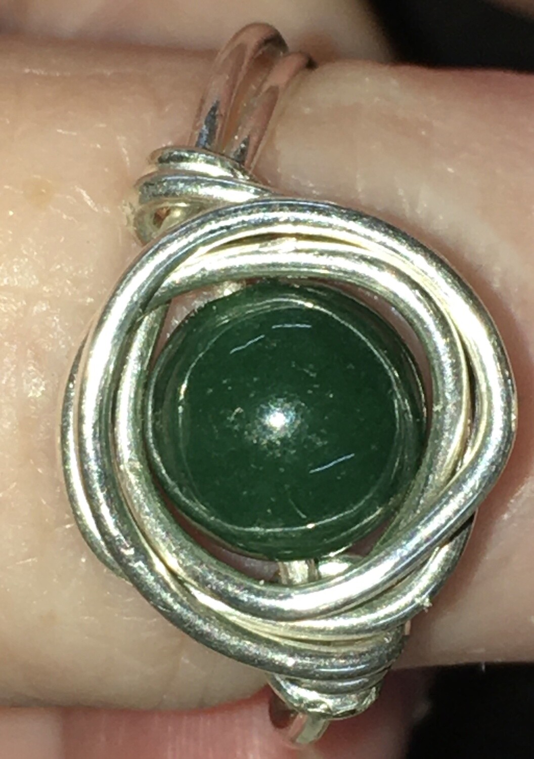 Sterling and Green Aventurine Ring