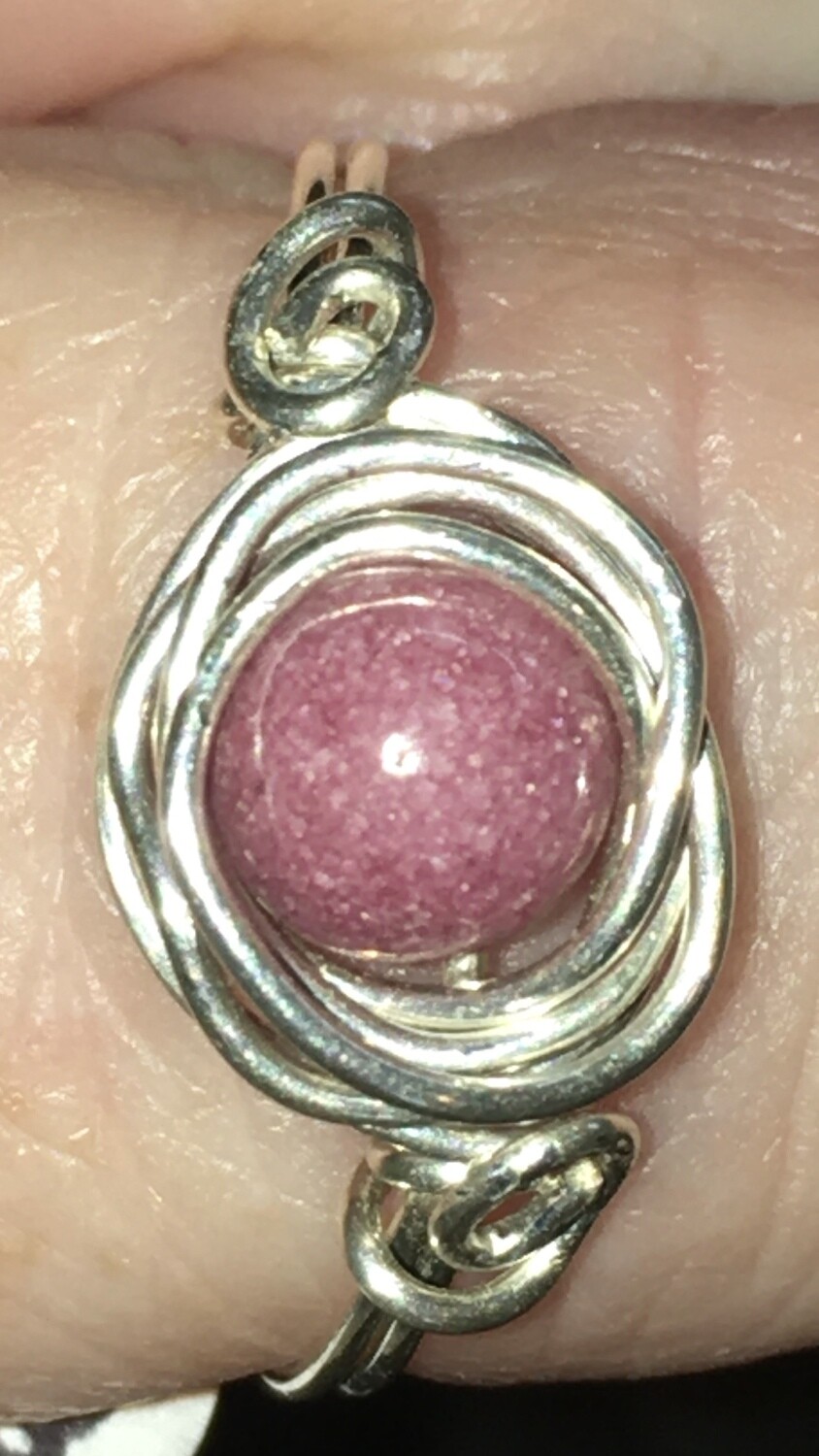 Sterling and Rhodonite Ring
