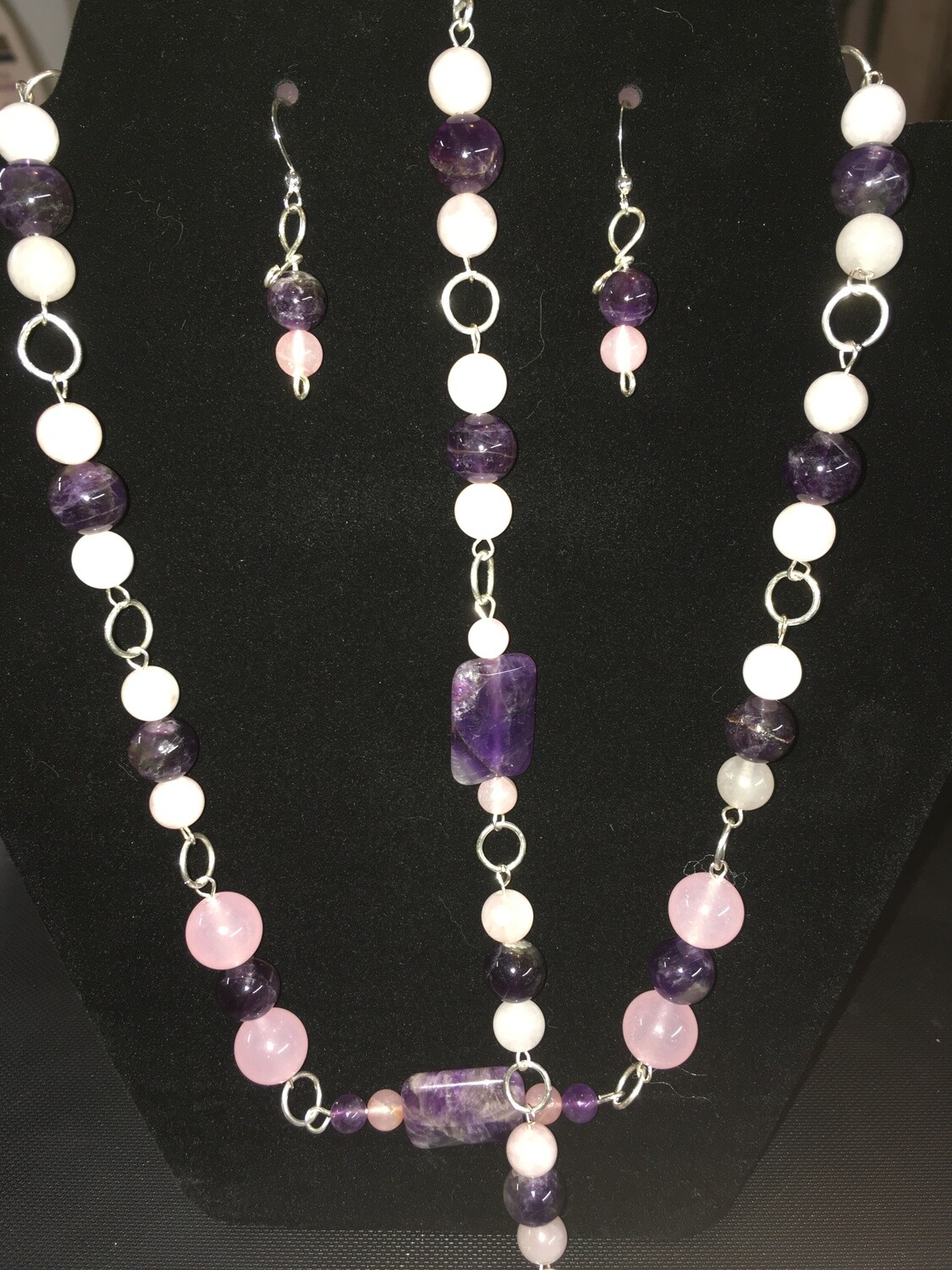 Amethyst and Rose Quartz Set