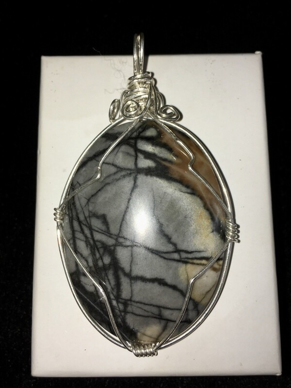 Focal Pendant of Picture Jasper