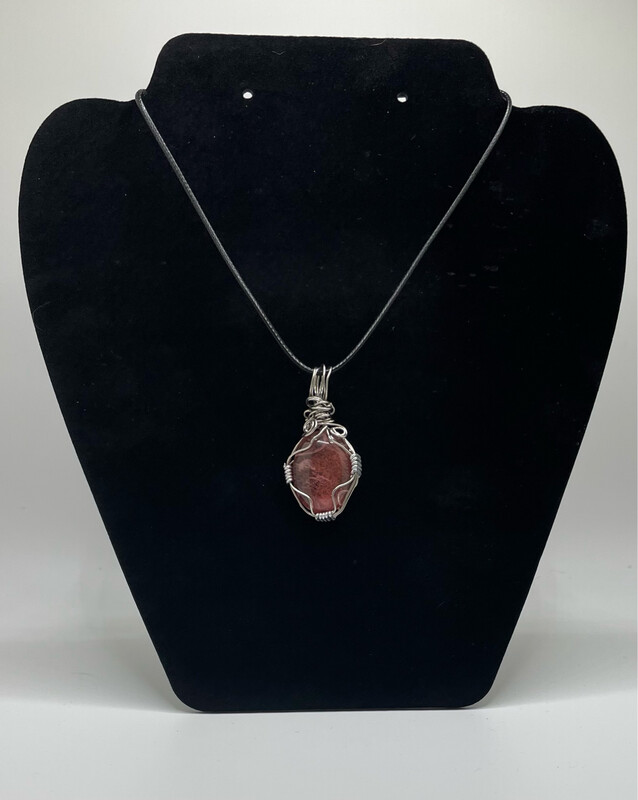 Cherry Quartz Wire Wrapped Necklace
