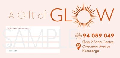 Gift card for products and sunbed sessions
