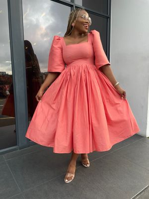 Phiwe Coral Flare Dress