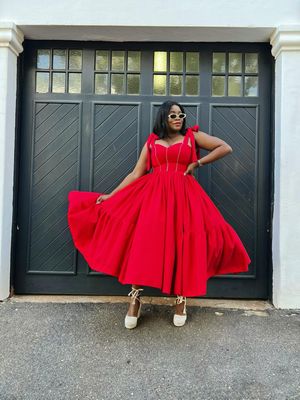 Becca Red Linen Maxi