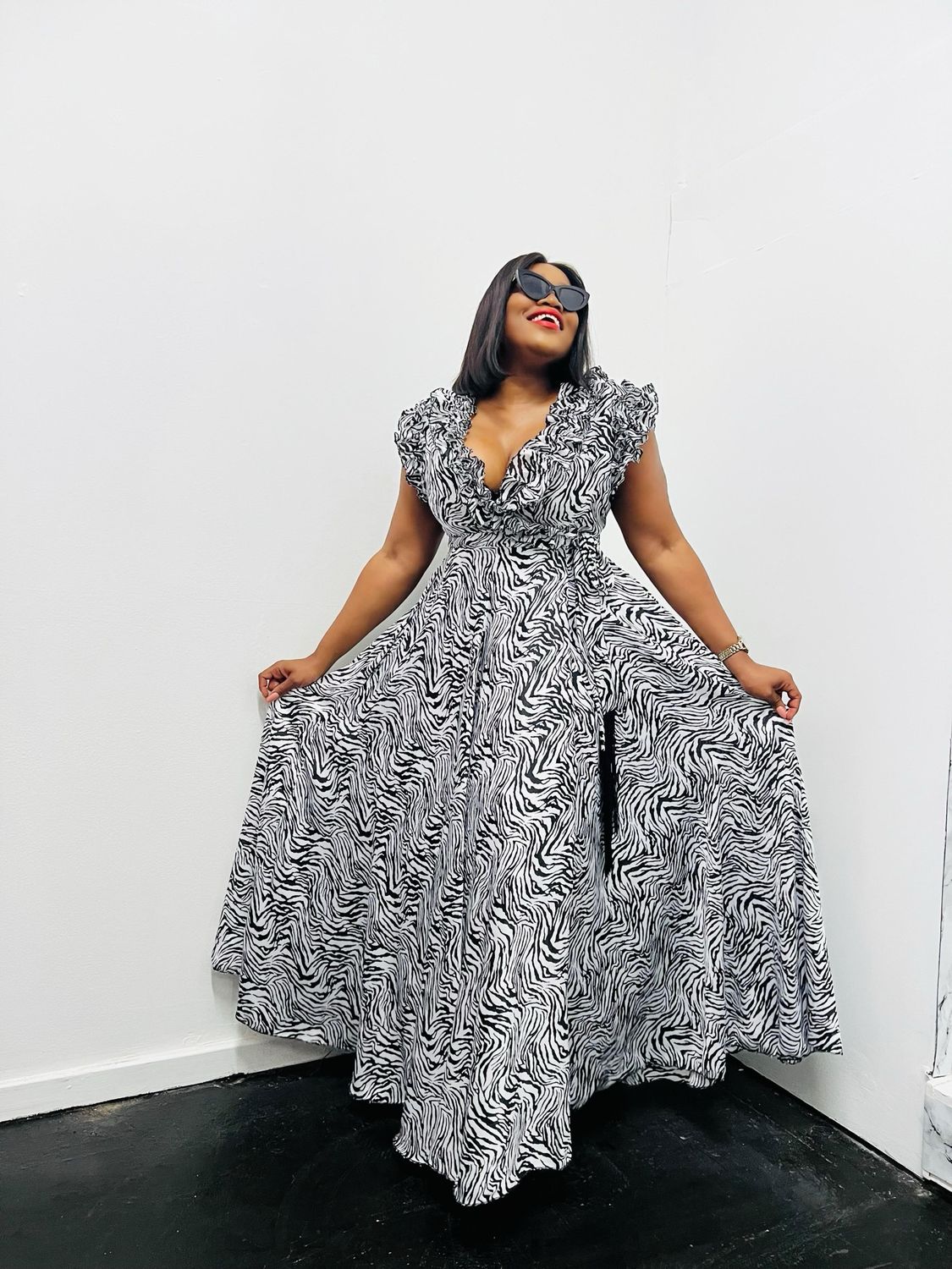 Thobeka Ruffle Wrap Dress