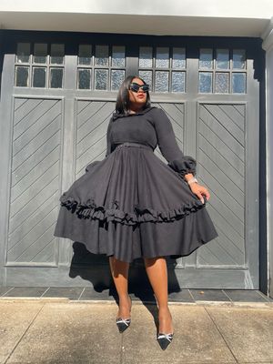 Lucy Black Tweed Dress