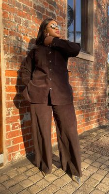 Brooklyn corduroy set (Chocolate brown)