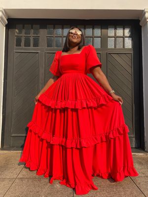 Orange Ruffle Goodness Maxi