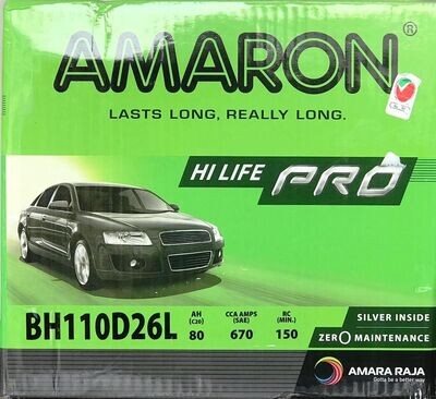 AMARON CAR BATTERY 12V 80AH 110D26LMF / NX110-5L