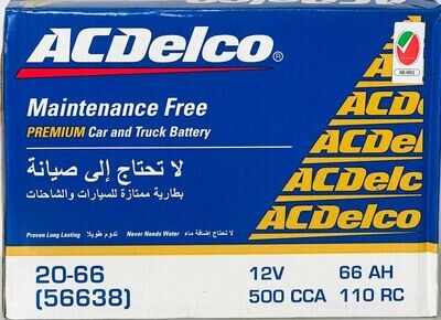 AC DELCO CAR BATTERY 12V 66AH 20-66