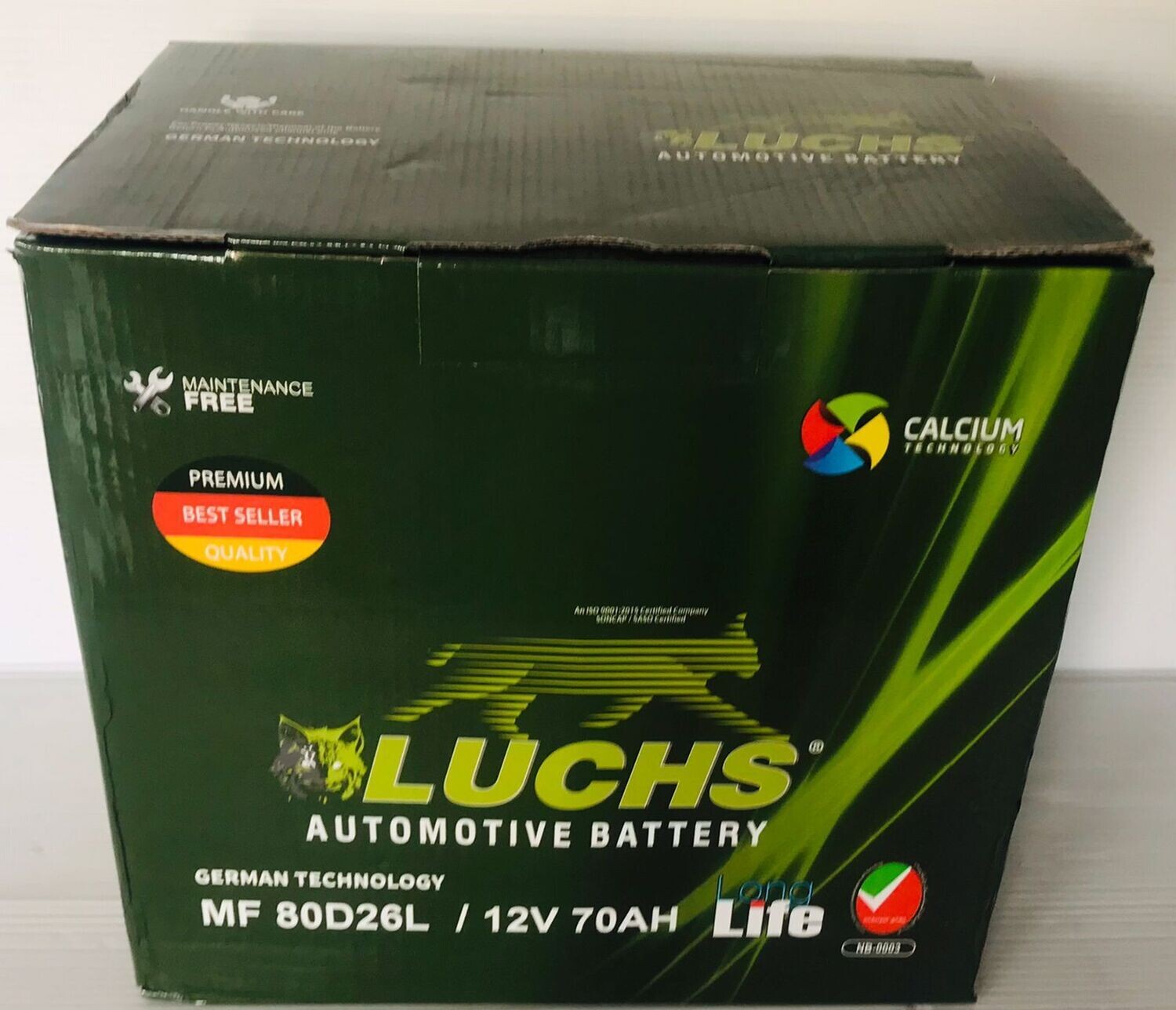 LUCHS CAR BATTERY 12V 70AH 80D26LMF