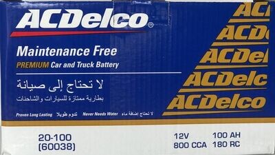 AC DELCO CAR BATTERY 12V 100AH 20-100