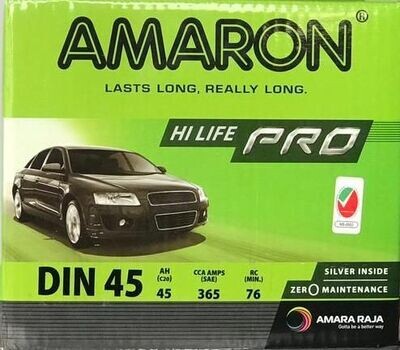 AMARON CAR BATTERY 12V 45AH DIN45