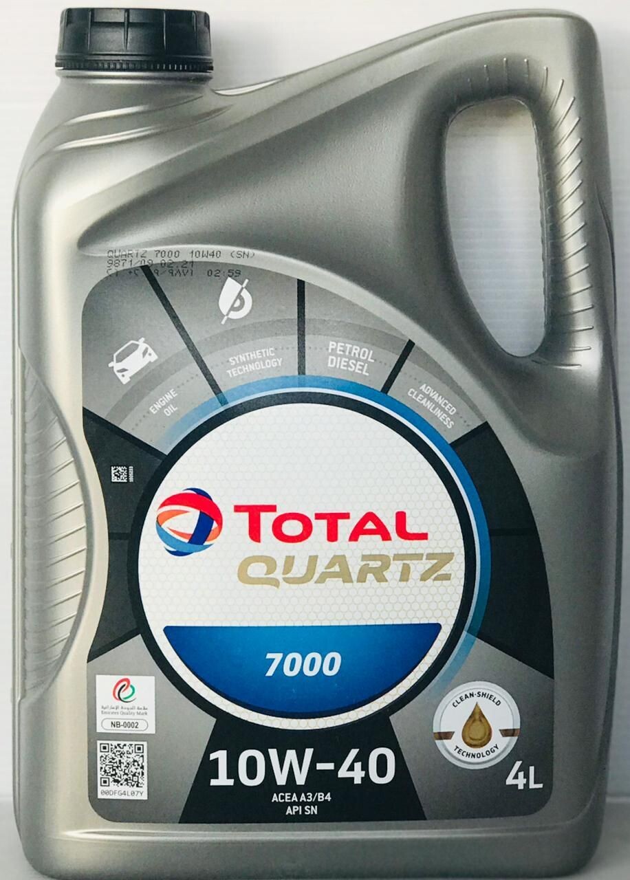 TOTAL QUARTZ 7000 10W40 SYNTHETIC ENGINE OIL 4LTR