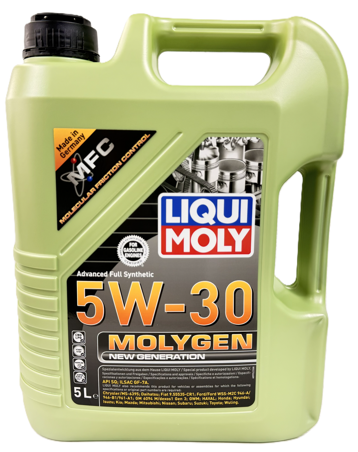 LIQUI MOLY 5W30 MOLYGEN ADVANCED FULL SYNTHETIC ENGINE OIL 5LTR