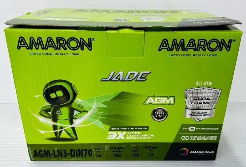 AMARON AGM CAR BATTERY 12V 70AH DIN70/LN3