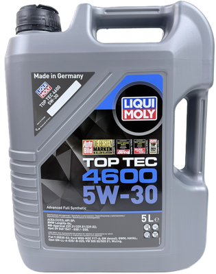 LIQUI MOLY TOP TEC 4600 5W30 FULLY SYNTHETIC ENGINE OIL 5LTR ( GASOLINE & DIESEL ENGINES )