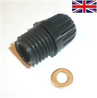 Acorn nut and washer for Lucas magneto pick-up. Original part No. 410600.