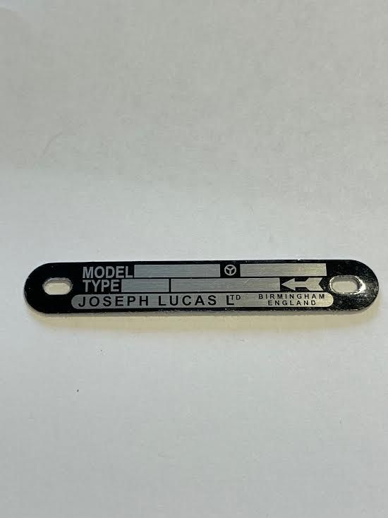 Lucas K2F ID plate - anti-clockwise