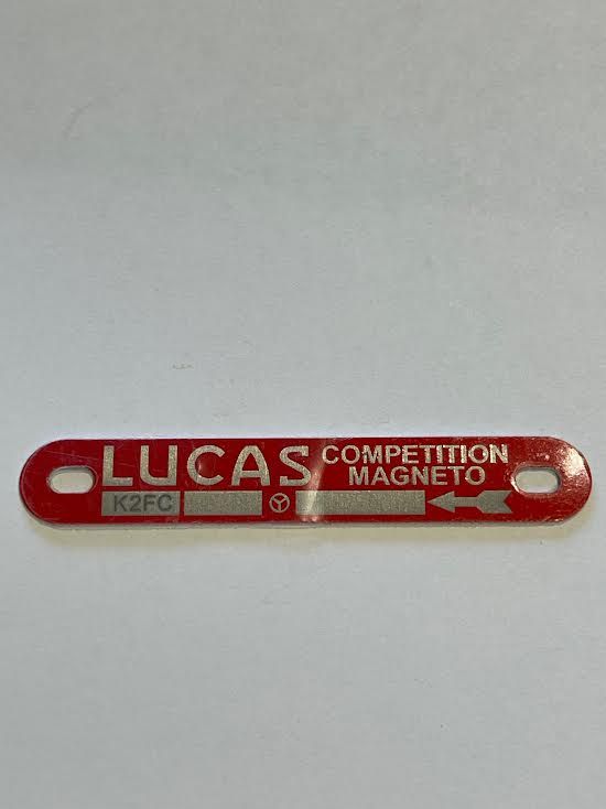 Lucas K2FC ID plate - anti-clockwise - Competition