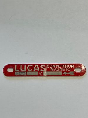 Lucas K2FC ID plate - anti-clockwise - Competition