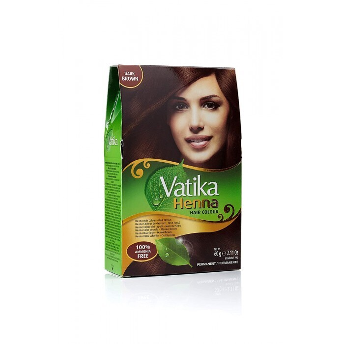 Dabur Vatika Dark Brown Henna - Tinte para el cabello de henna 60gm