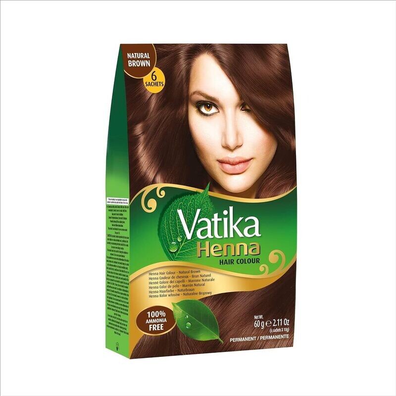 Dabur Vatika Natural Brown Henna - Tinte para el cabello de henna 60gm