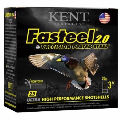 Kent Fasteel 2.0 Precision Plated Steel Shotgun Shells - 20 Gauge - #4 - 3&#39;&#39; - 25
