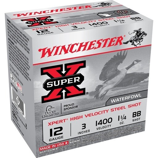 Winchester Xpert Hv Ammo 12 Gauge 3&quot; 1-1/4 Oz #bb Steel Shot - 12 Gauge 3&quot; 1-1/4 Oz #bb Steel Shot 25/Box