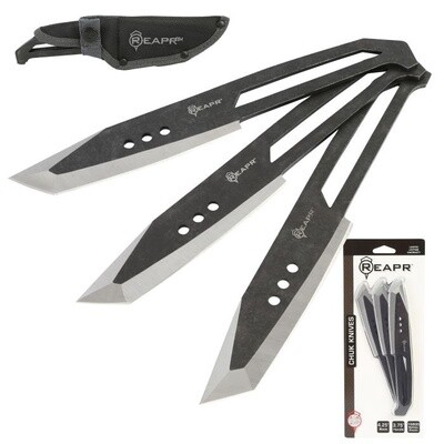 Reapr 11071 3 Piece Chuk Knives Set, Throwing Knives, Tactical Knife Set with Combat Knife Sheath for Throwing Knives, Hunting Knife, Self Defense Knife