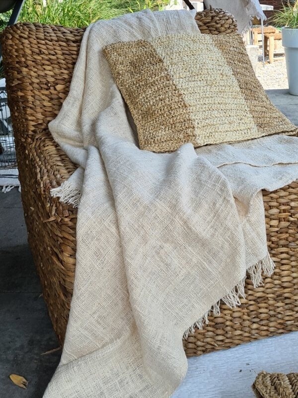 RAFFIA Kussen Naturel Gebleekt 40x40cm