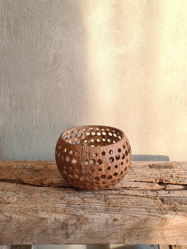 KOKOSNOOT Theelicht Bruin ca. D11cm