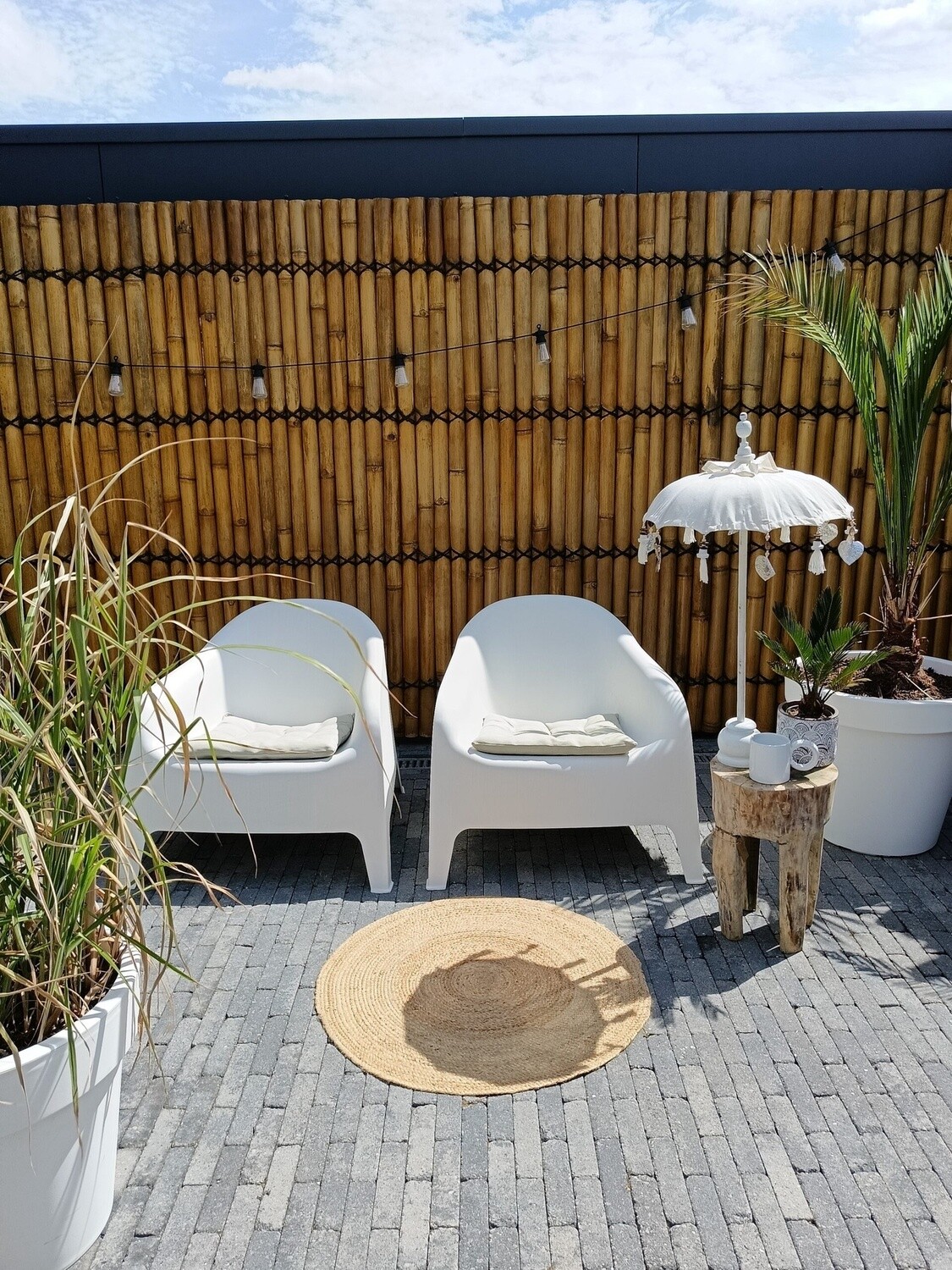 PARASOLLETJE Bali Mini ca.H80cm Wit PARASOLLETJE Bali Mini ca.H80cm Wit