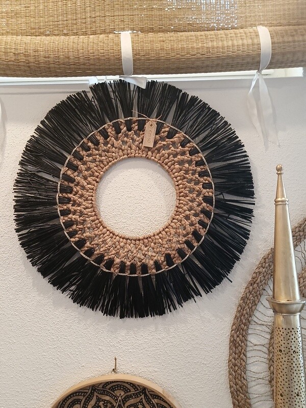 WANDHANGER Rond Naturel zwart D60cm WANDHANGER Rond Naturel zwart D60cm