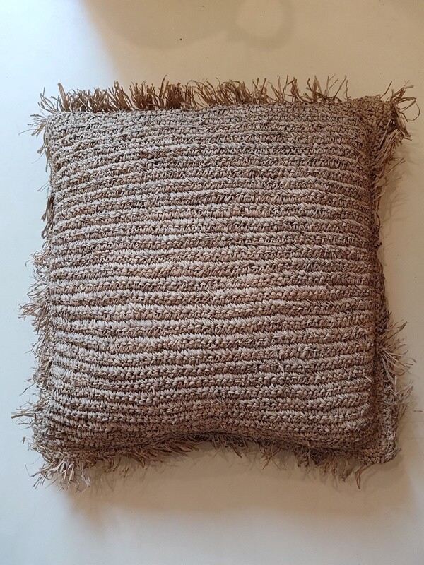 RAFFIA VloerKussen Vierkant naturel 70x70cm