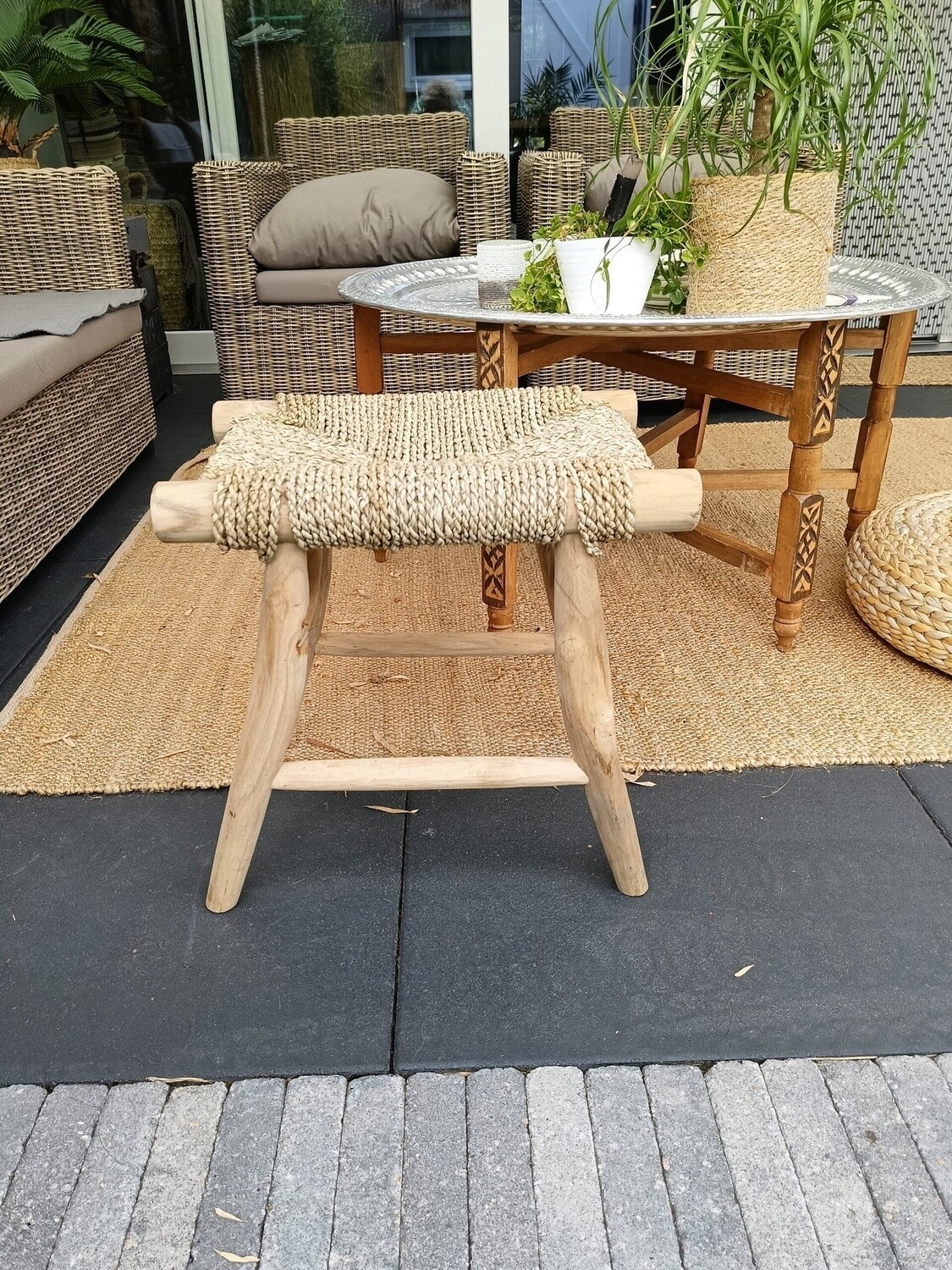 KRUKJE Rotan Hout Naturel L45xB33XH45cm