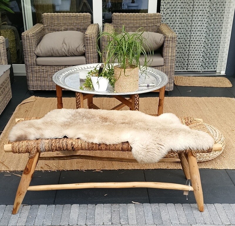 BANKJE Bananenblad-Hout 100x37x45cm