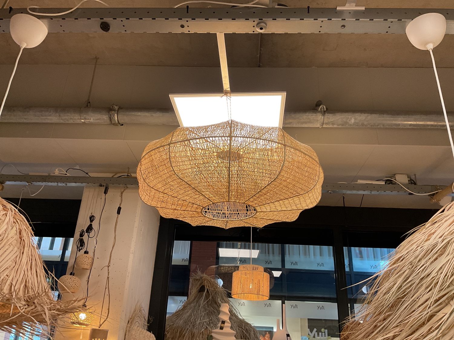 Lamp Donut 100 cm Naturel Raffia