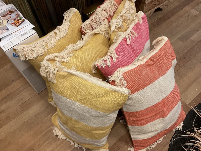 Kussen  Morocco kleur  uni en streep