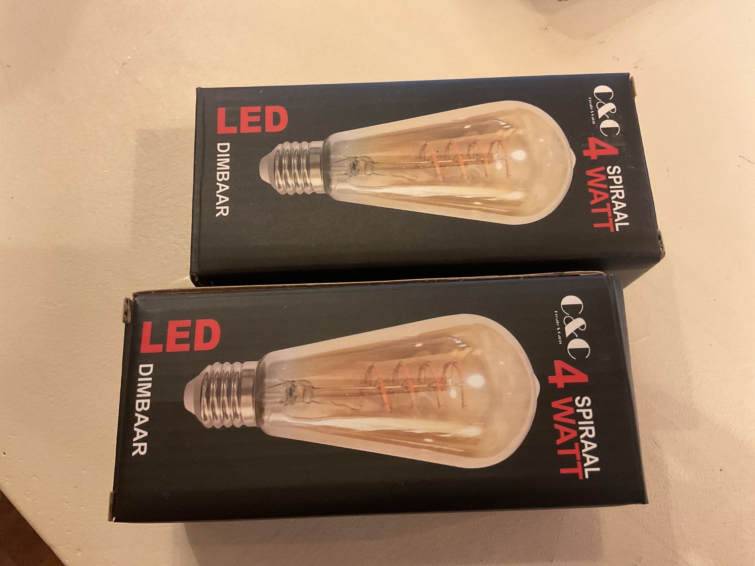 Lamp led geel spiraal
