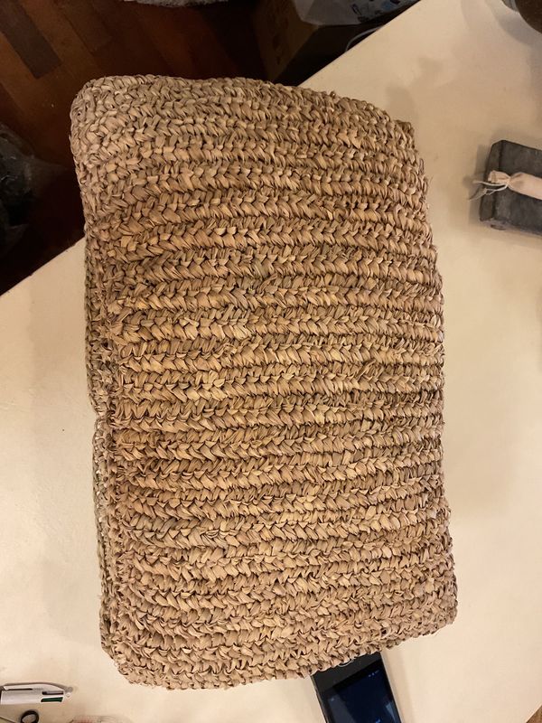 Raffia kussen  langwerpig