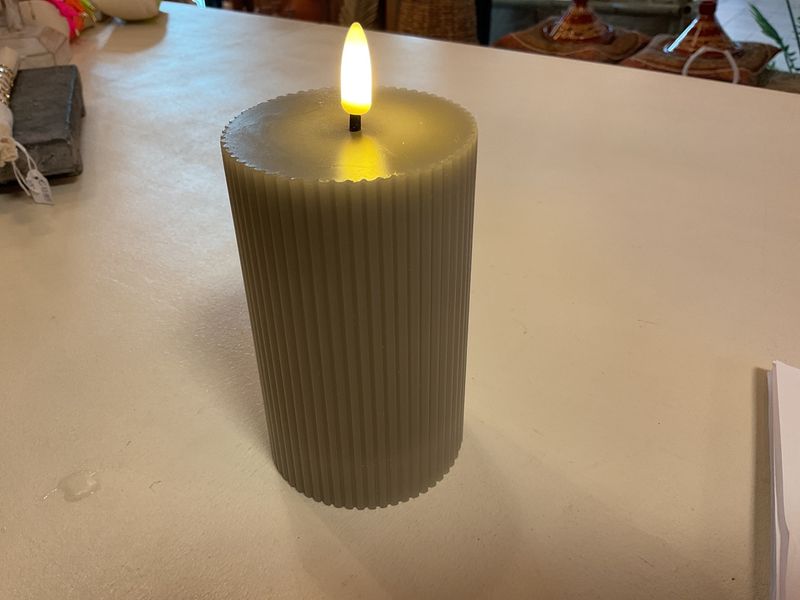 Led Kaars Taupe M