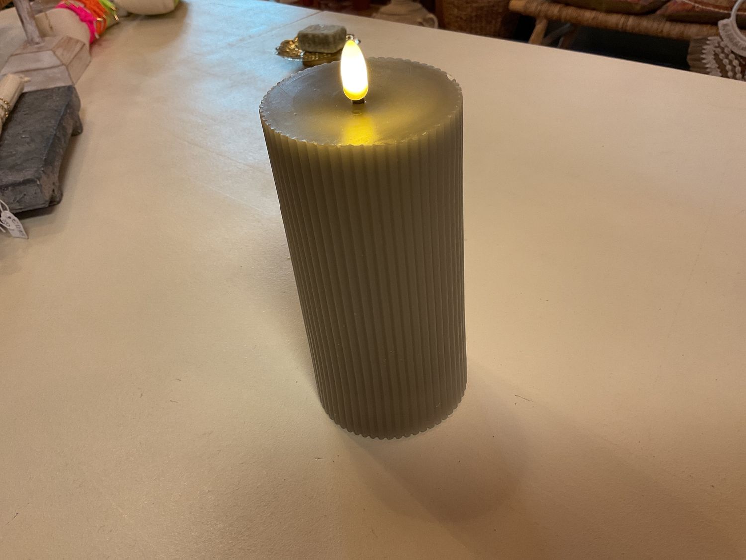 Led Kaars Taupe L