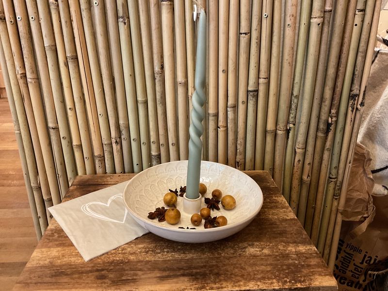 Happiness schaal-kandelaar 21x5cm