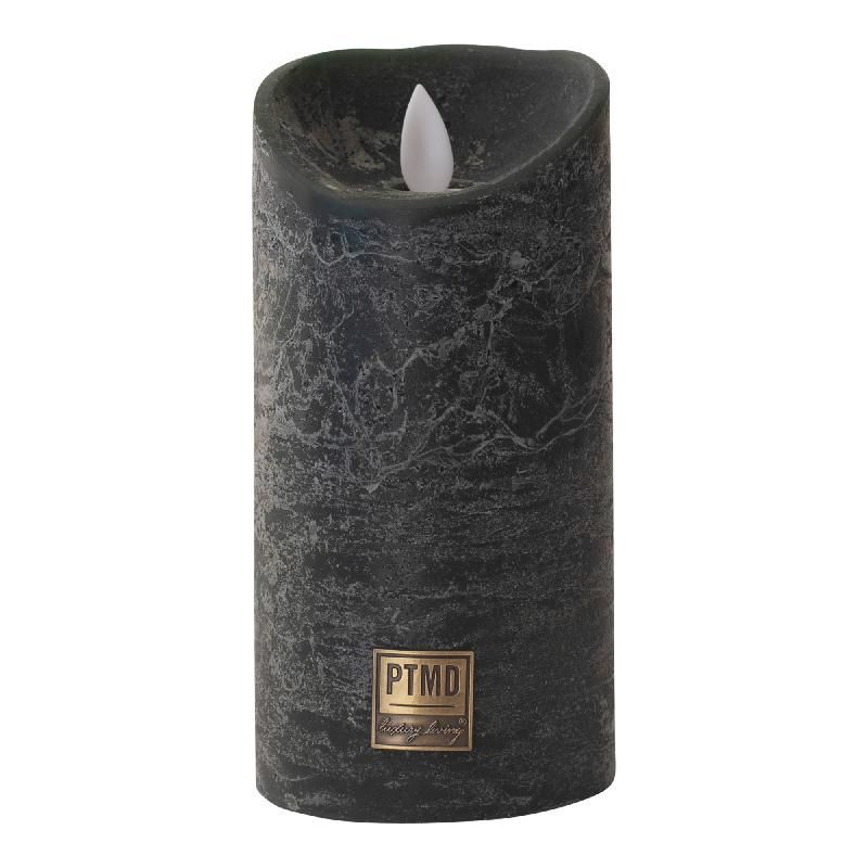 LED Light Candle rustic dark green moveable flame M