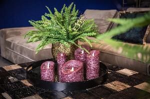LED Kaars PTMD Rustic Bordeaux 701651