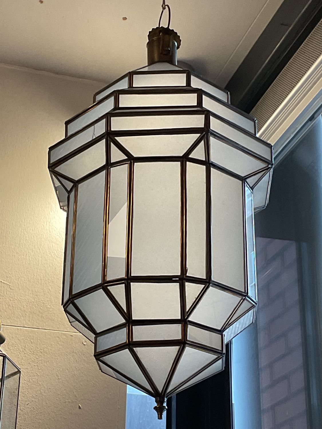 Messing Lamp XL melkglas Marrakech
